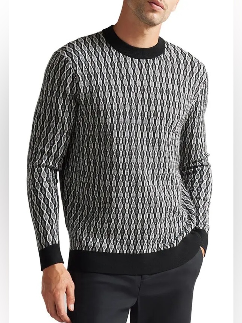Ted Baker London Schie Jacquard Crewneck Sweater Size L